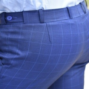 Pantalon azul de cuadros hombre hot sale